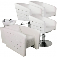Предыдущий товар - Парикмахерский комплект "Гламрок", Белый, Золотые пукли, 3 кресла гидравлика диск, 1 мойка средняя белая раковина